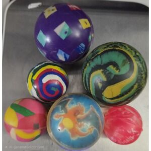 Vintage Bouncy Ball Toys Lot 6 Pcs Pokemon Charizard